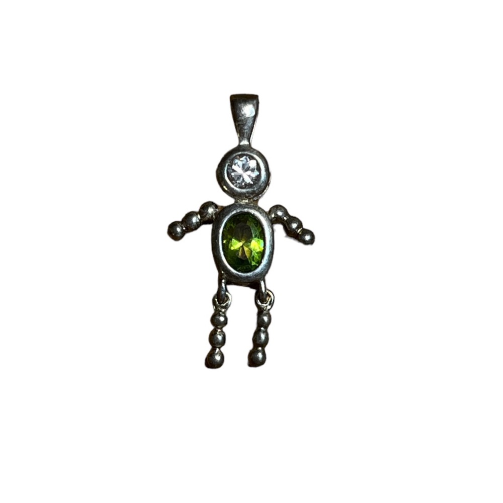 Sterling Silver Birthstone (August) Necklace Pendant